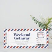 Invitation Bon de voucher pour un week-end de vacances (Debout devant)