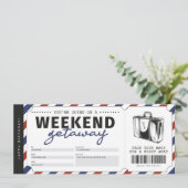 Invitation Bon de voyage cadeau pour un week-end (Debout devant)
