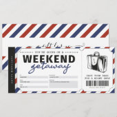 Invitation Bon de voyage cadeau pour un week-end (Devant / Derrière)