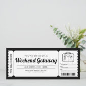 Invitation Bon de voyage cadeau pour un week-end (Debout devant)