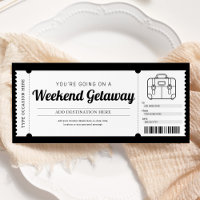 Bon de voyage cadeau pour un week-end
