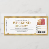 Invitation Bon de voyage cadeau Week-end Séjour Or (Devant)