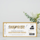 Invitation Bon de voyage surprise Billet de road trip Faux bi (Debout devant)