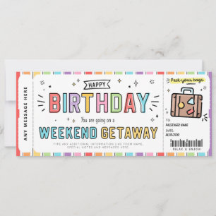 Invitation Bon de voyage surprise Road Trip Faux Billet Cadea