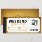 Invitation Bon de Voyage Week-end Cadeau Voyage Ticket Chèque (Devant / Derrière)