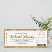 Invitation Bon de voyage Week-end Trip Gold Gift (Debout devant)