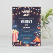 Invitation bon garçon Camping Popcorn Film Nuit 13e anniversa (Debout devant)