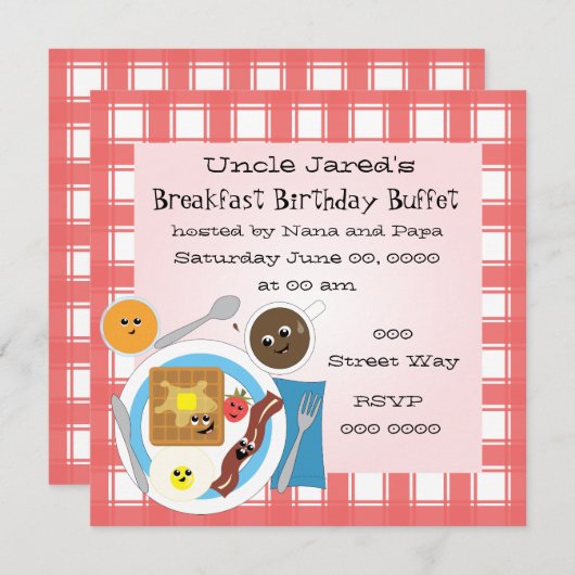 Invitation Bon Petit Déjeuner (Devant / Derrière)