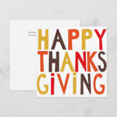 INVITATION BON THANKSGIVING ! (Devant / Derrière)