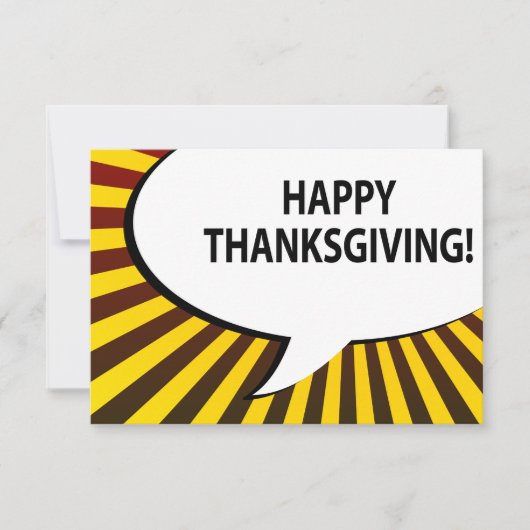 Invitation BON THANKSGIVING ! bulle comique (Devant)