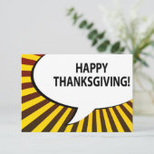 Invitation BON THANKSGIVING ! bulle comique (Debout devant)