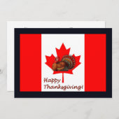 Invitation Bon thanksgiving Canada avec drapeau et dinde (Devant / Derrière)
