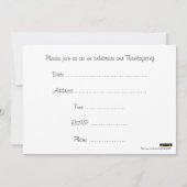 Invitation Bon thanksgiving Canada avec drapeau et dinde (Dos)