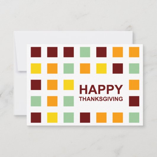 Invitation bon thanksgiving (carrés de mod) (Devant)
