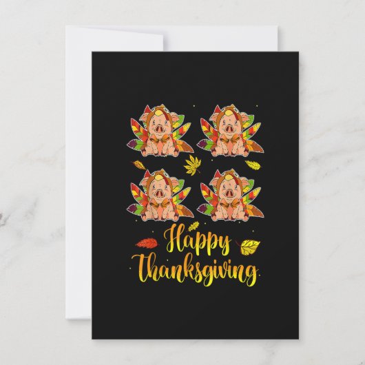 Invitation Bon thanksgiving Chute Turquie avec porc (Devant)