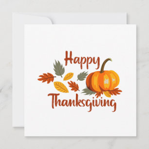 Invitation Bon thanksgiving Citrouille Feuilles d'automne pla