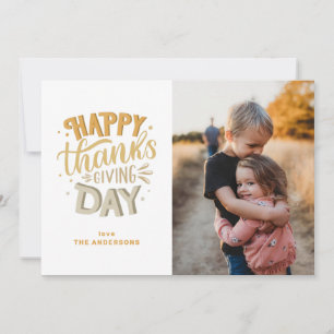 Invitation Bon thanksgiving Day. Belle lettrage orange de chu