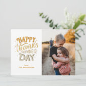 Invitation Bon thanksgiving Day. Belle lettrage orange de chu (Debout devant)