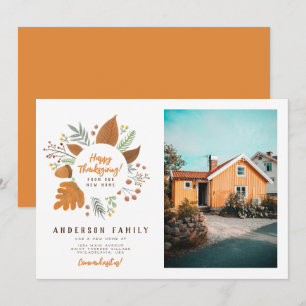 Invitation Bon thanksgiving de notre nouvelle maison déménage