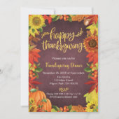 Invitation Bon thanksgiving, Dîner d'action d'amitié Invitati (Devant)