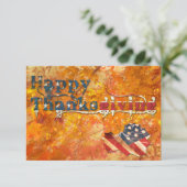 Invitation bon thanksgiving (drapeau d'automne) (Debout devant)