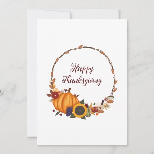 Invitation Bon thanksgiving Fall Wreath (Devant)