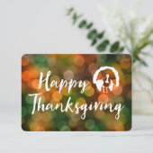 Invitation Bon thanksgiving (feux de chute de bokeh) (Debout devant)
