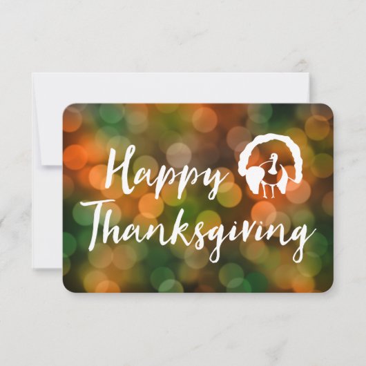 Invitation Bon thanksgiving (feux de chute de bokeh) (Devant)