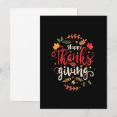 Invitation Bon thanksgiving pour garçons Filles Enfants Thank (Devant / Derrière)