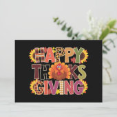 Invitation Bon thanksgiving Turquie Drôle saison Citrouille (Debout devant)