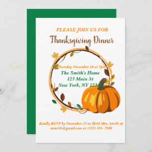 Invitation bon thanksgiving Wreath