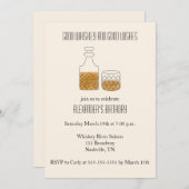 Invitation Bon Whiskey Bonne Voeux Anniversaire Fête Invitati (Devant / Derrière)