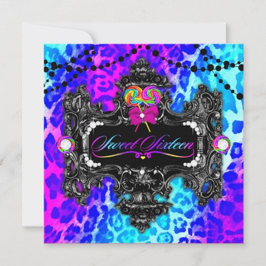 Invitation Bonbon 16 à léopard du pays des merveilles de 311 (Devant)