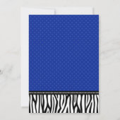 Invitation Bonbon 16 à point de polka de zèbre de bleu marine (Dos)