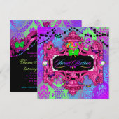 Invitation Bonbon 16 à rose du pays des merveilles de 311 (Devant / Derrière)