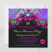 Invitation Bonbon 16 à rose du pays des merveilles de 311 (Dos)