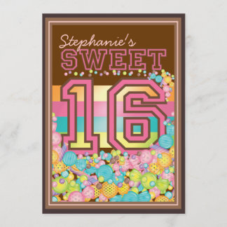 Invitation Bonbon 16 collection de seize sucreries dans le
