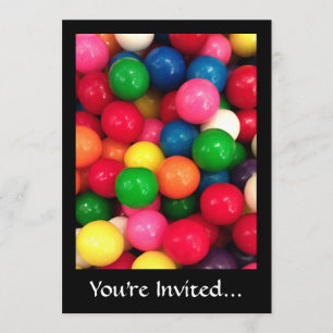 Invitation Bonbon à boule de gomme colorée