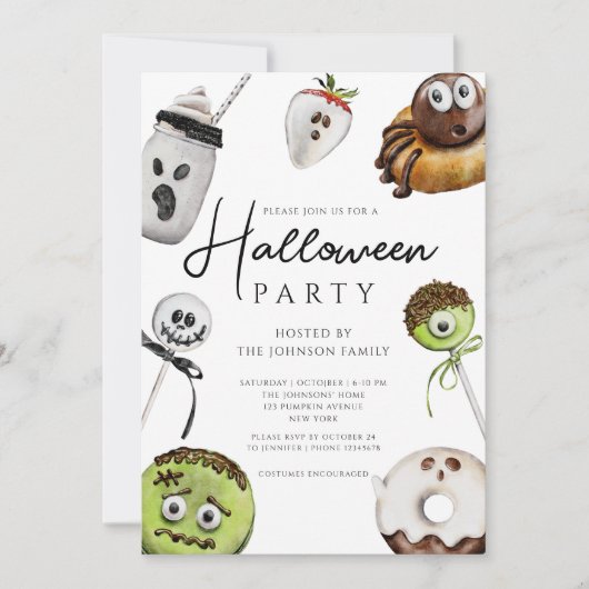 Invitation Bonbon à effrayer Halloween (Devant)