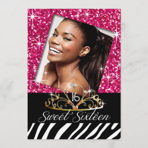 Invitation Bonbon à zèbre de diadème de Bling célébration de