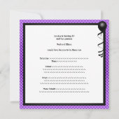 Invitation Bonbon arc noir blanc pourpre de 16 anniversaires (Dos)