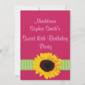 Invitation Bonbon fait sur commande à tournesol 16 (Dos)