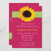 Invitation Bonbon fait sur commande à tournesol 16 (Devant / Derrière)