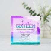 Invitation Bonbon pourpre 16 à Aqua d'étincelle tropicale (Debout devant)