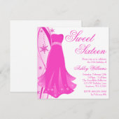 Invitation Bonbon rose 16 du pays des merveilles d'hiver de (Devant / Derrière)