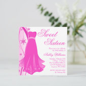 Invitation Bonbon rose 16 du pays des merveilles d'hiver de (Debout devant)