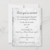 Invitation Bonbon royal noir élégant 16 à papillon (Dos)