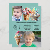 Invitation Bonbons à la crème glacée été do-it-yourself photo (Devant / Derrière)