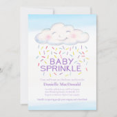 Invitation Bonbons à nuages bébé saupoudrer d'aquarelle color (Devant)