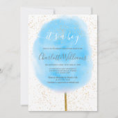 Invitation Bonbons de coton parties scintillant d'aquarelle b (Devant)